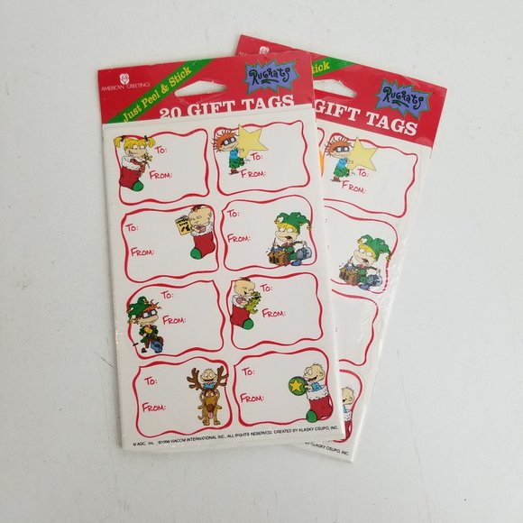 Christmas Peel & Stick Gift Tags RugRats - Picture 1 of 2